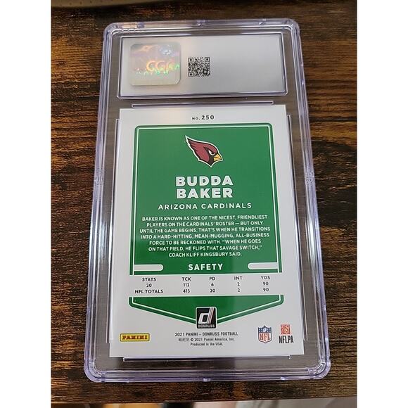 2021 Panini Donruss Premium Press Proof Gold Budda Baker #250 CGC 10 GEM MINT - Picture 2 of 2